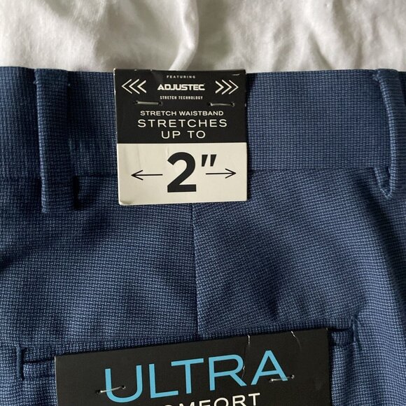 J.Ferrar Slim Fit Ultra Comfort Navy Dress Pants 32x34 Recycled Polyester Wrinkl - Picture 11 of 13